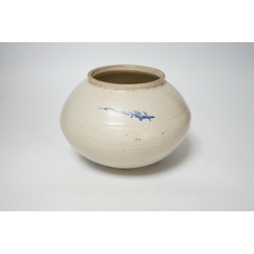 361 - A 19th century Korean blue and white jar, 13cm high