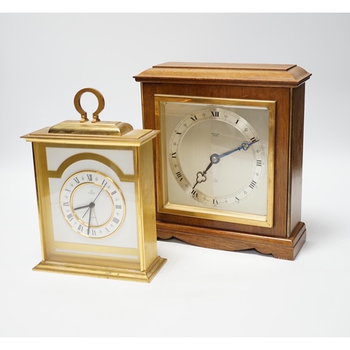 375 - Two modern timepieces, Elliot and Roulet, tallest 23.5cm