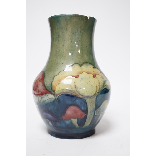 379 - A Moorcroft Claremont vase, 1920s, 17.5cm (a.f.)