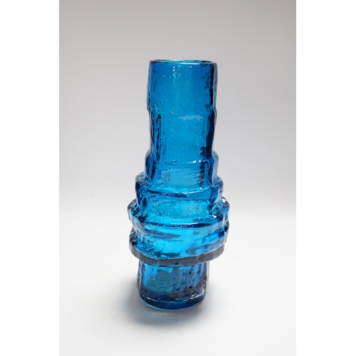 399 - A Whitefriars Hoop vase in kingfisher blue, 27cm high