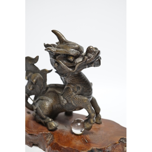 408 - A bronze study of a Kirin, probably Japanese, 22cm high