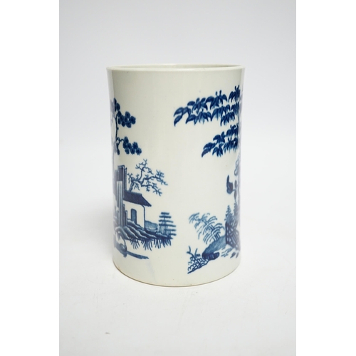 417 - A large Worcester plantation pattern mug c.1770, 15cm high