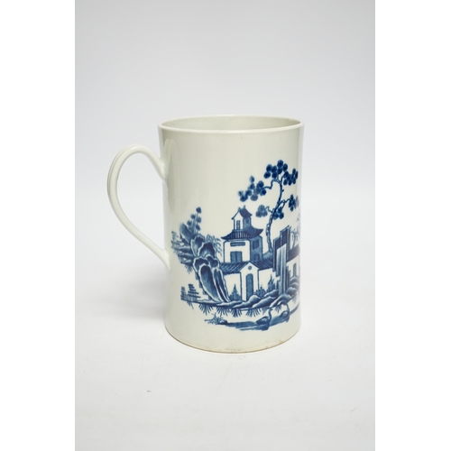 417 - A large Worcester plantation pattern mug c.1770, 15cm high