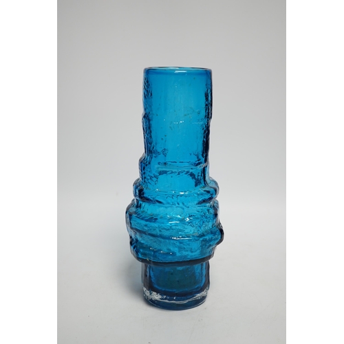 420 - A Whitefriars Hoop vase in kingfisher blue, 29cm high