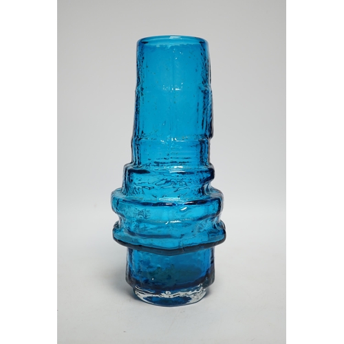 420 - A Whitefriars Hoop vase in kingfisher blue, 29cm high