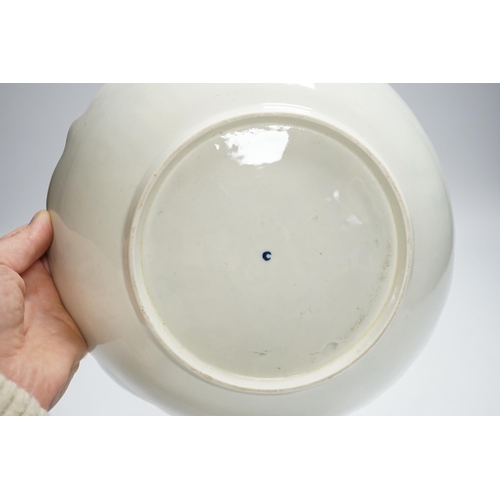 424 - A Worcester Natural sprays junket dish c.1765, 23cm in diameter