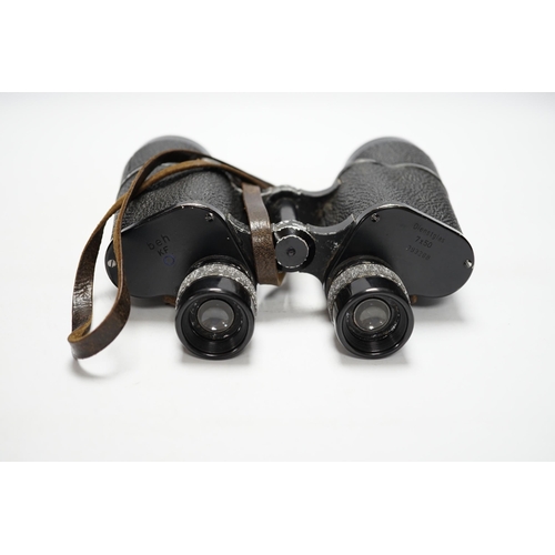 444 - E. Leitz beh Dienstglas field binoculars, 7 x 50, World War II period in original case