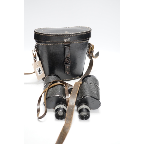 444 - E. Leitz beh Dienstglas field binoculars, 7 x 50, World War II period in original case