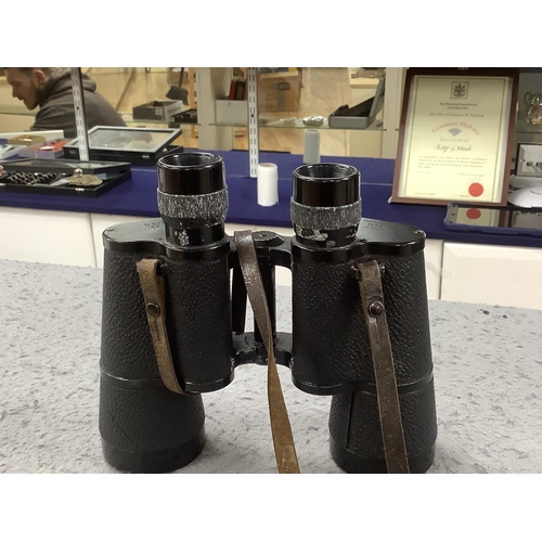 444 - E. Leitz beh Dienstglas field binoculars, 7 x 50, World War II period in original case