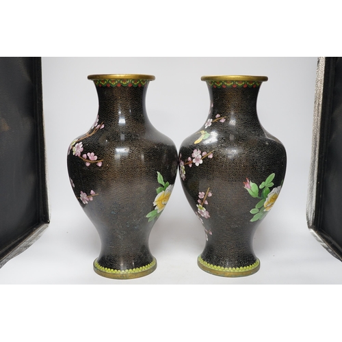 475 - A pair of large Chinese cloisonné enamel vases, 39cm