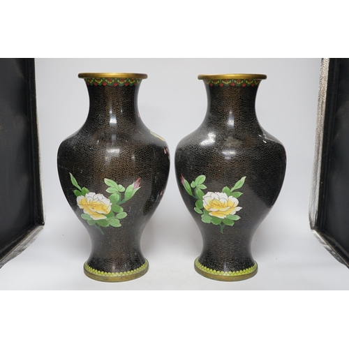 475 - A pair of large Chinese cloisonné enamel vases, 39cm