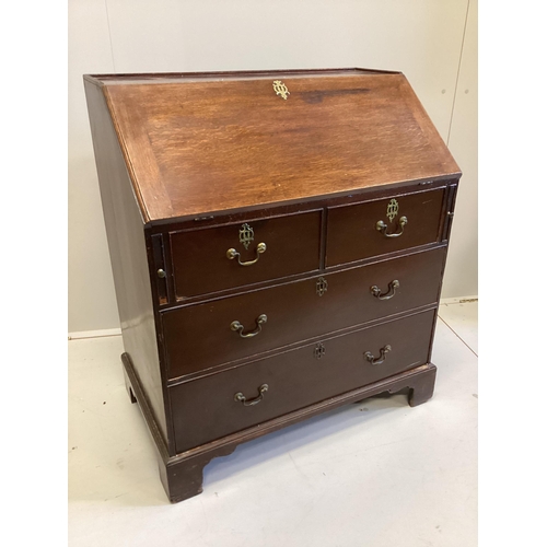 49 - A George III style mahogany bureau, width 85cm, depth 52cm, height 98cm