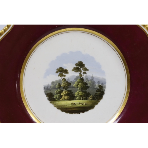 518 - A pair of Flight, Barr & Barr Worcester named topographical plates, c.1820, views of Malvern Hills f... 