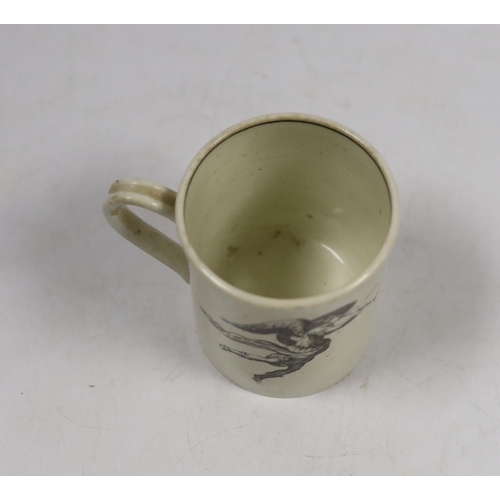 524 - A Worcester King of Prussia small mug c.1770, 6cm high