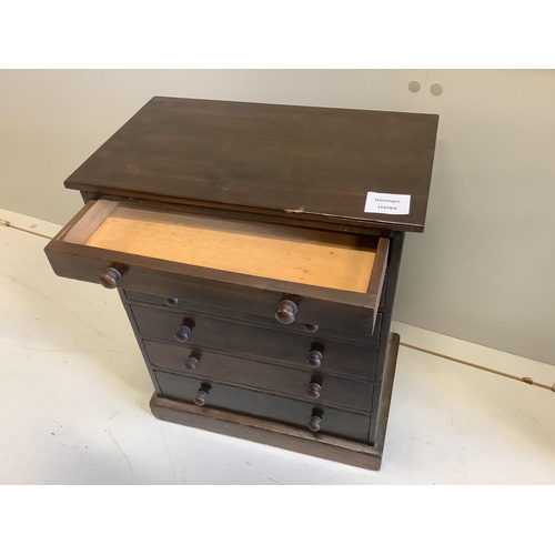 53 - An early 20th century beech six drawer collector's chest, width 38cm, depth 22cm, height 45cm