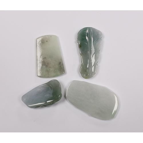 543 - Four Chinese carved jadeite pendants