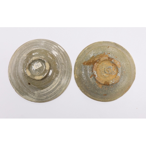 566 - Two Korean Buncheong dishes, 15th/16th century, 13.5cm