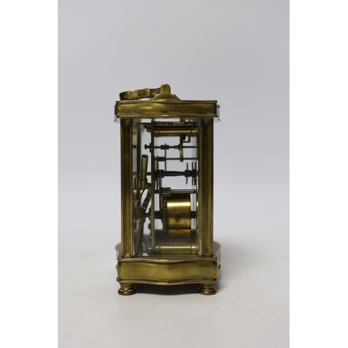 579 - A brass carriage timepiece 12cm high