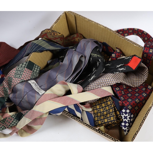 599 - A collection of vintage and later silk ties, some designer including Jaeger, Pierre Cardin, Yves Sai... 