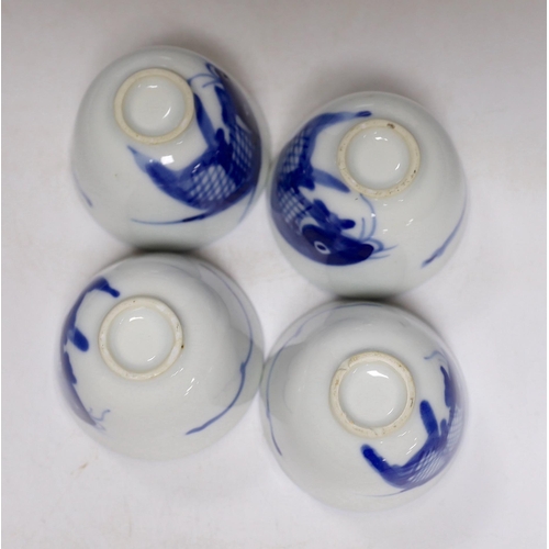 601 - A group of Chinese blue and white porcelain, dishes 24cm wide