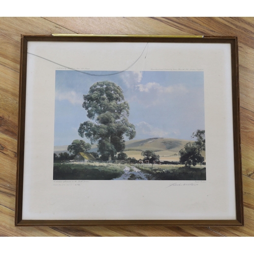 710 - Frank Wootton (1911-1998) pencil signed colour print, Summer Afternoon on the South Downs, limited e... 