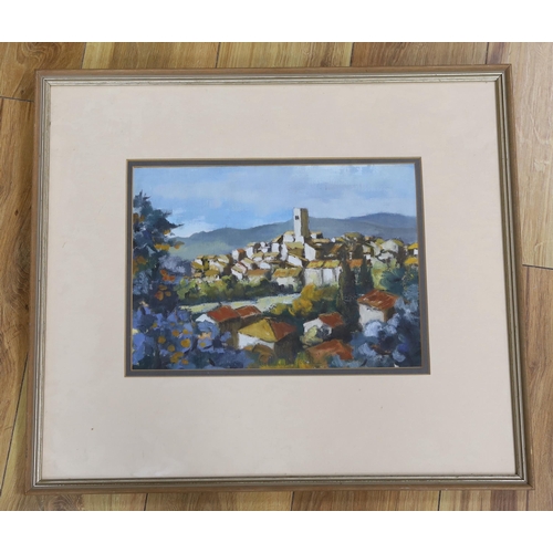 719 - Impressionist oil, Italian townscape with villas, indistinctly signed, possibly Catherine Mou?, 23 ... 