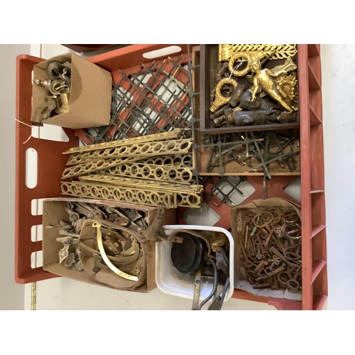 73 - A quantity of assorted furniture mounts, handles locks and fittings, etc.