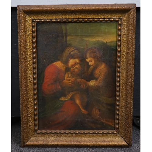 778 - Late 18th / early 19th century, Italian School, oil on canvas, Holy Family, 29 x 20cm