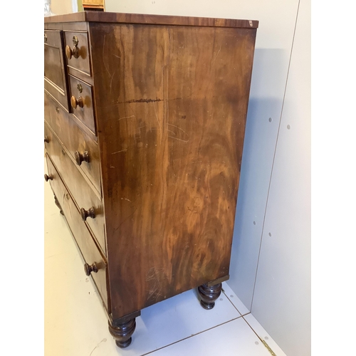 90 - An early Victorian Scottish mahogany secretaire chest, width 128cm, depth 53cm, height 121cm