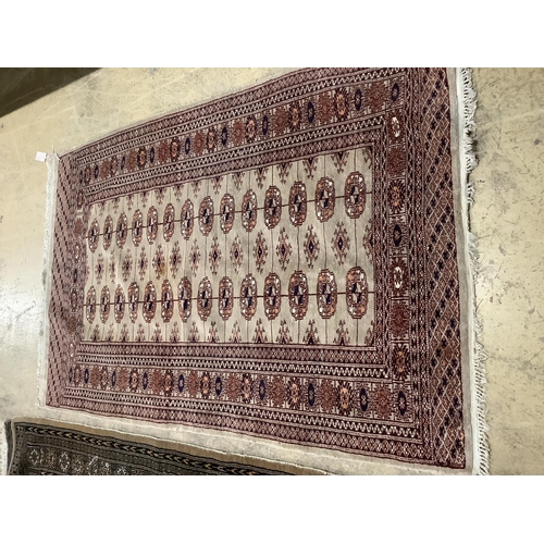 1087 - Two Bokhara rugs and a Baktiari Kilim rug, largest 160 x 98cm