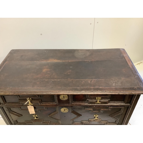 1149 - A late 17th /early 18th century oak four drawer chest, width 98cm, depth 50cm, height 86cm