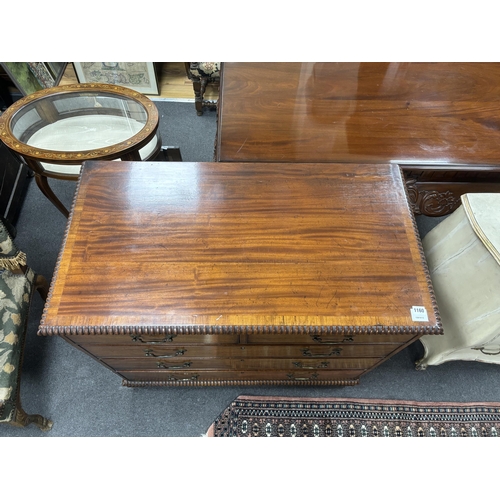 1160 - A George IV banded mahogany chest, width 111cm, depth 54cm, height 93cm