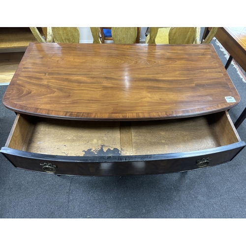 1168 - A Victorian and later mahogany bowfront side table, width 107cm, depth 57cm, height 83cm