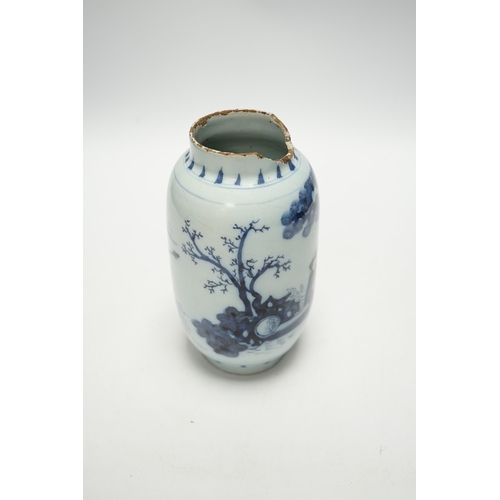 1257 - A delftware jar, late 17th century, possibly Brislington, 17cm high