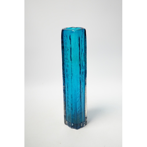 1262 - A Whitefriars Cucumber vase in kingfisher blue, 30cm high