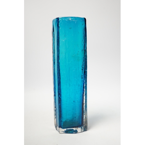 1262 - A Whitefriars Cucumber vase in kingfisher blue, 30cm high