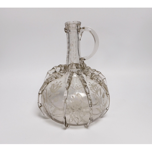 1265 - An 18th century Dutch engraved glass decanter, 24cm high