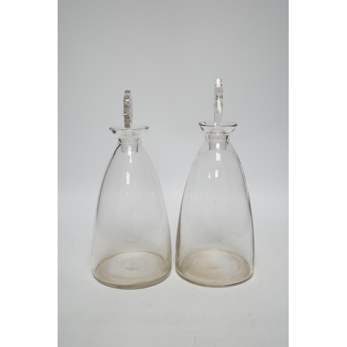 1269 - Two R. Lalique decanters, one with a Celtic knot stopper, the other the Star of David, tallest 27cm ... 