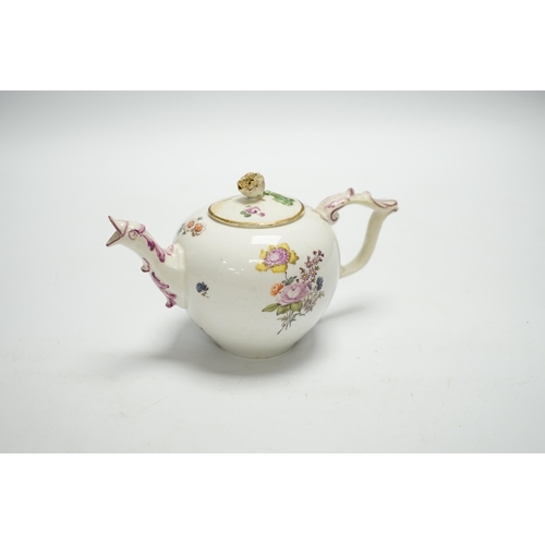 1270 - An 18th century Meissen teapot with replacement cover, 10cm