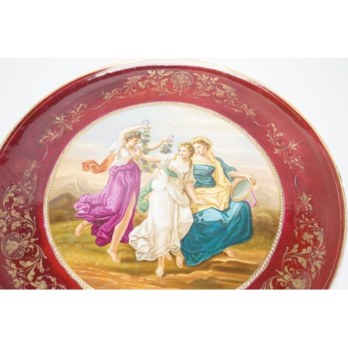 1275 - A Vienna style porcelain charger, 40cm diameter