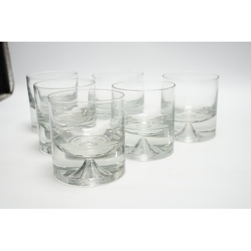 1276 - A set of six plain crystal glass tumblers