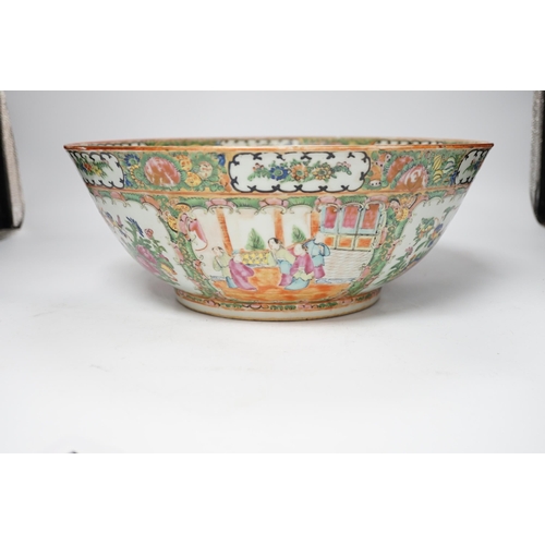 1280 - A 19th century Chinese famille rose bowl, diameter 34cm