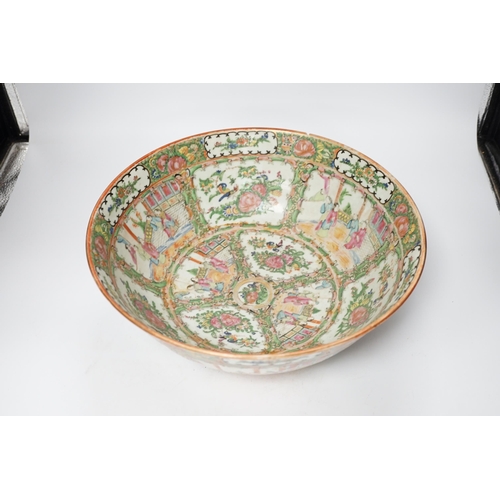 1280 - A 19th century Chinese famille rose bowl, diameter 34cm