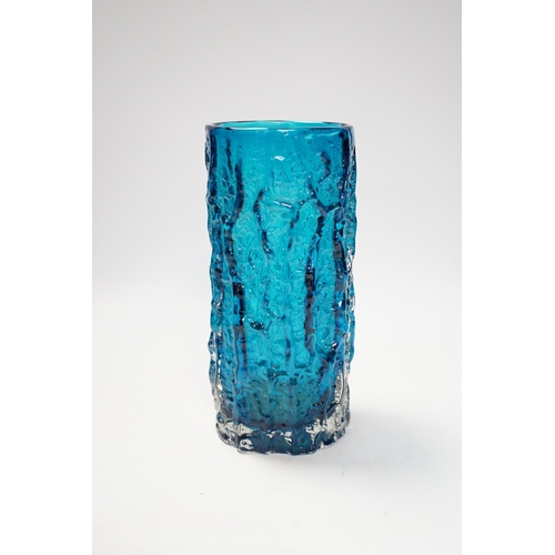 1281 - A Whitefriars Bark vase in kingfisher blue, 23.5cm