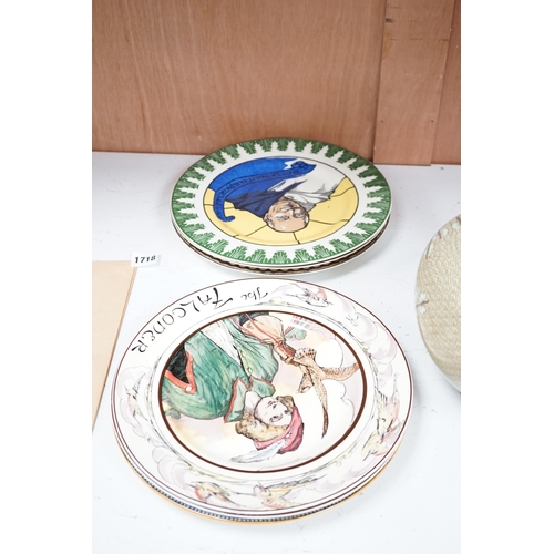 1288 - Eight Doulton series wall plates, approximately 26cm diameter