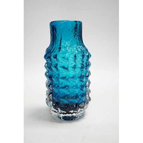 1299 - A Whitefriars Pineapple vase in kingfisher blue, 17.5cm