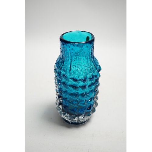 1299 - A Whitefriars Pineapple vase in kingfisher blue, 17.5cm