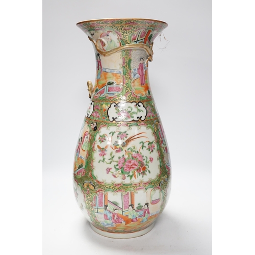 1312 - A 19th century Chinese famille rose pear shaped vase, 44.5cm