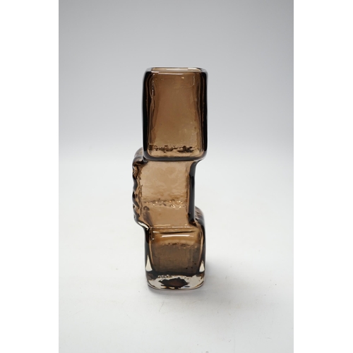 1313 - A Whitefriars Drunken Bricklayer vase in cinnamon, 21.5cm