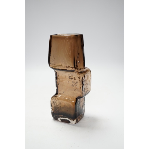 1313 - A Whitefriars Drunken Bricklayer vase in cinnamon, 21.5cm